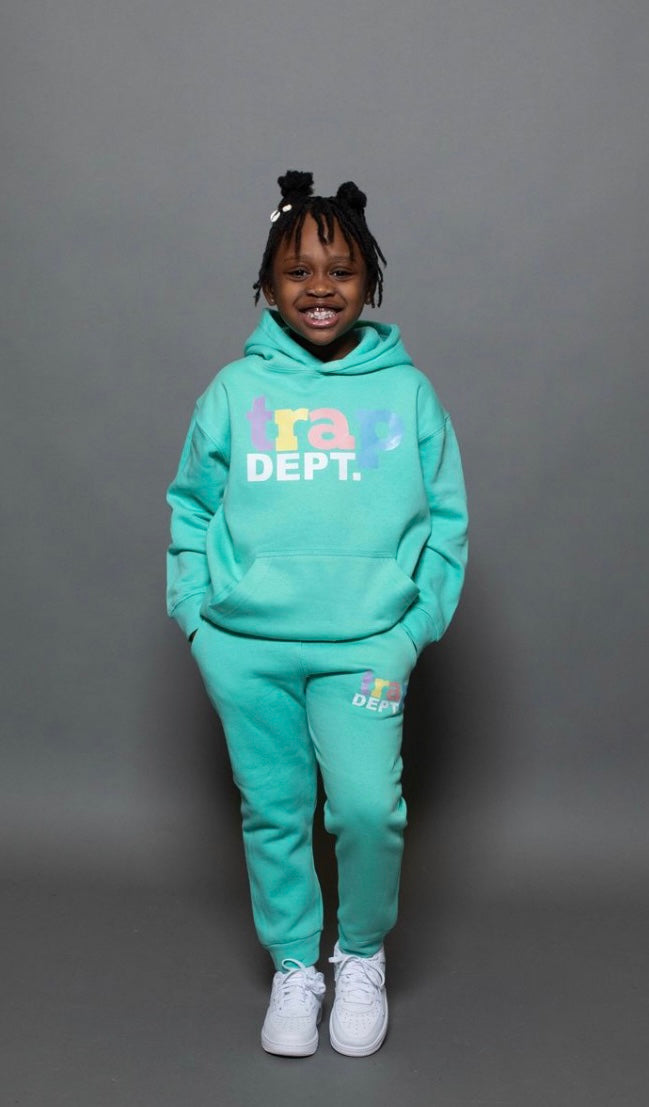 Kid “Cozy” Mint Blue Trap Dept. Sweatsuit