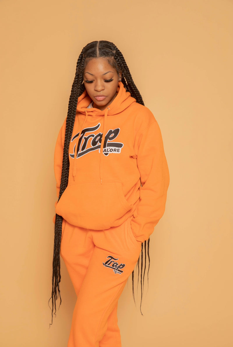 “Trap Galore” Jogger Set (Orange/Black/White)