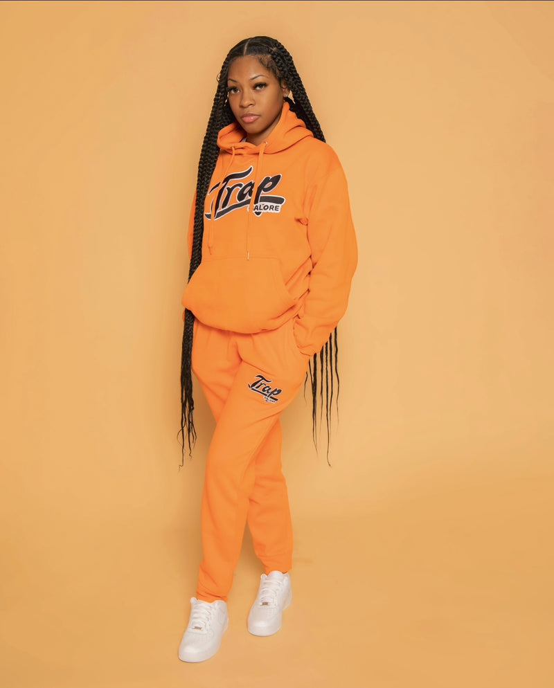 “Trap Galore” Jogger Set (Orange/Black/White)